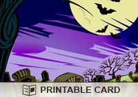 Halloween Graveyard Bats Ecard