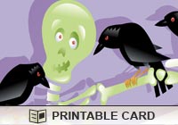Halloween Skelly and Crows Ecard