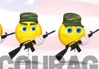 Patriotic Military Happy Face Ecard