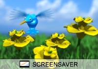 Nature Hummingbird Flowers Screen Saver