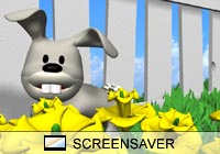 Cartoon Spring Bunny Screen Saver