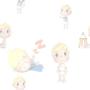 Animals and People Baby Boy Character Tiled Background
