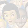 Animals and People Many Faces Tiled Background