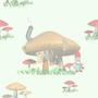 Animals and People Mushroom House of Gnomes Tiled Background