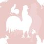 Animals and People Rooster Tiled Background
