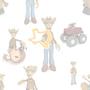 Animals and People Cowboy Tiled Background