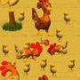 Animals and People Chicken Barnyard Tiled Background