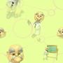 Animals and People Mad Science Tiled Background