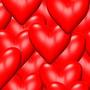 Holidays Red Hearts Tiled Background