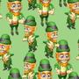 Holidays Dancing Leprechauns Tiled Background
